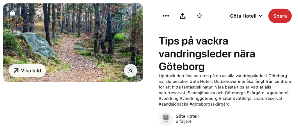 Inlägg publicerat på pinterest