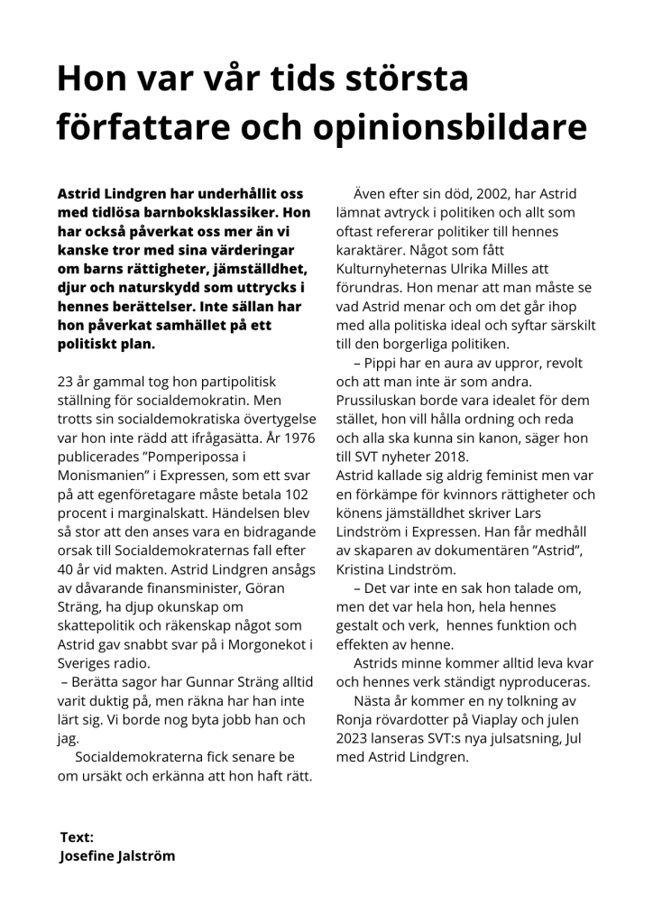 Artikel från min utbildning