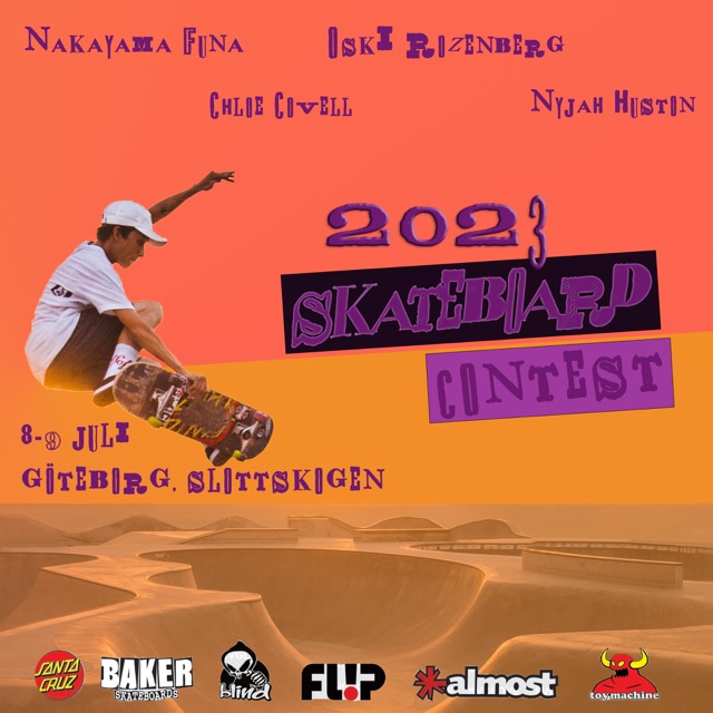 Affisch på fiktivt skateboard event